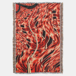 Gehakte vierkanten, gespiegeld in koraal of bruin deken