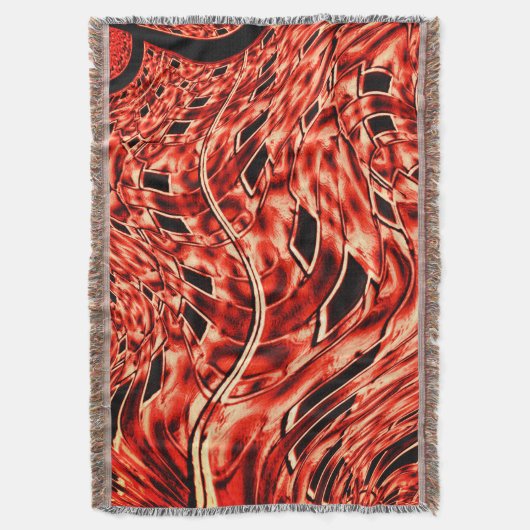 Gehakte vierkanten, gespiegeld in koraal of bruin deken (Voorkant Verticaal)