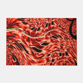 Gehakte vierkanten, gespiegeld in koraal of bruin deurmat