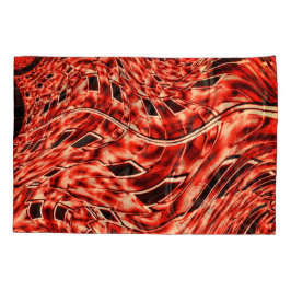 Gehakte vierkanten, gespiegeld in koraal of bruin kussensloop