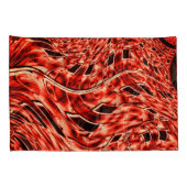 Gehakte vierkanten, gespiegeld in koraal of bruin kussensloop (Achterkant-Rechts)