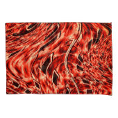 Gehakte vierkanten, gespiegeld in koraal of bruin kussensloop (Voorkant-Links)