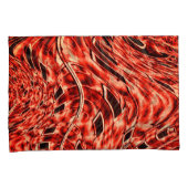 Gehakte vierkanten, gespiegeld in koraal of bruin kussensloop (Voorkant-Rechts)