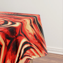 Gehakte vierkanten, gespiegeld in koraal of bruin tafelkleed