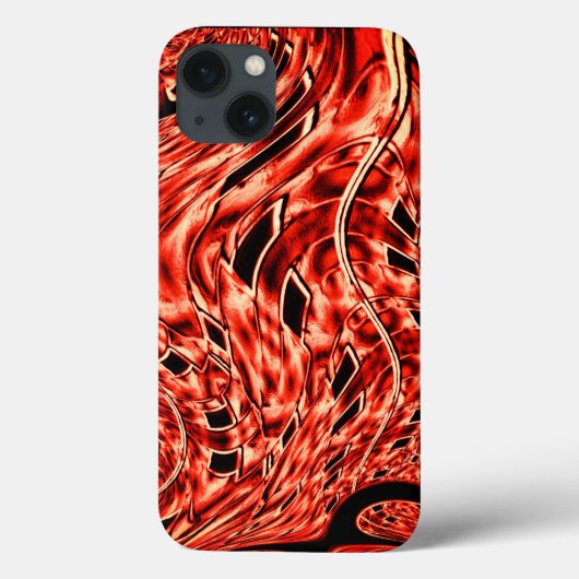 Gehakte vierkanten, gespiegeld van rode tot koraal Case-Mate iPhone case (Achterkant)