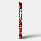 Gehakte vierkanten, gespiegeld van rode tot koraal Case-Mate iPhone case (Achterkant / Links)