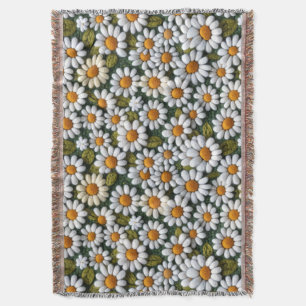 Gehakte Witte Madeliefjes Lente Wilde Bloemen Deken