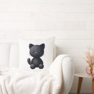 Gehakte Zwarte Kitten Kussen