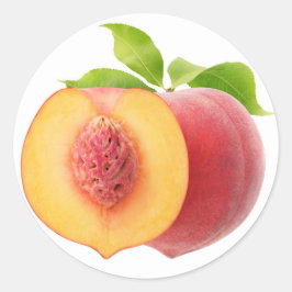 Gehalveerde perziken ronde sticker