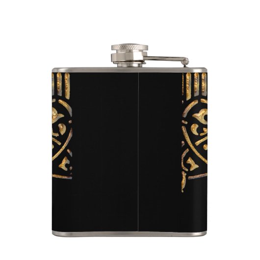  gehamerd goud op zwart heupfles (Achterkant)