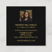 Gehamerd Goud Zwart Stijlvolle exclusieve foto Vierkante Visitekaartje (Achterkant)