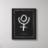 Gehammerd zilver gestileerd Pluto-planetsymbool Canvas Afdruk (Voorkant)