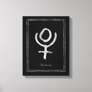 Gehammerd zilver gestileerd Pluto-planetsymbool Canvas Afdruk
