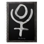Gehammerd zilver gestileerd Pluto-planetsymbool Notitieboek (Voorkant)