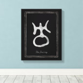 Gehammerd zilver gestileerd symbool van de Uranus Canvas Afdruk (Insitu (Houten vloer))