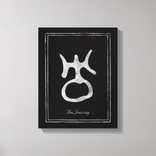 Gehammerd zilver gestileerd symbool van de Uranus Canvas Afdruk