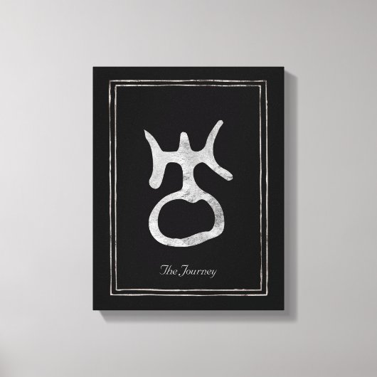 Gehammerd zilver gestileerd symbool van de Uranus Canvas Afdruk (Voorkant)