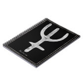 Gehammerde zilvervormde planeet Neptunsymbool Notitieboek (Linkerzijde)