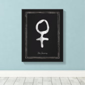 Gehammerde zilvervormde planeet Venus-symbool Canvas Afdruk (Insitu (Houten vloer))