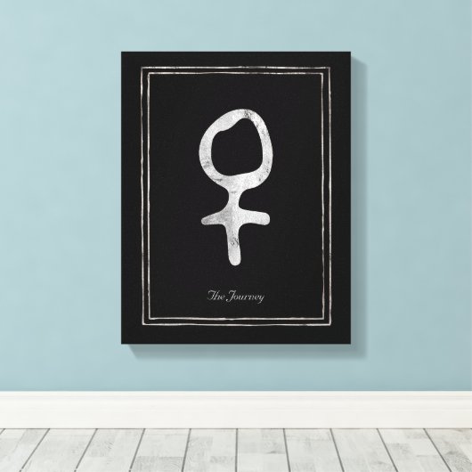 Gehammerde zilvervormde planeet Venus-symbool Canvas Afdruk (Insitu (Houten vloer))