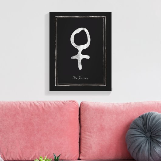 Gehammerde zilvervormde planeet Venus-symbool Canvas Afdruk (Insitu (Woonkamer))