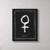 Gehammerde zilvervormde planeet Venus-symbool Canvas Afdruk (Voorkant)