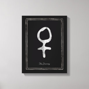 Gehammerde zilvervormde planeet Venus-symbool Canvas Afdruk