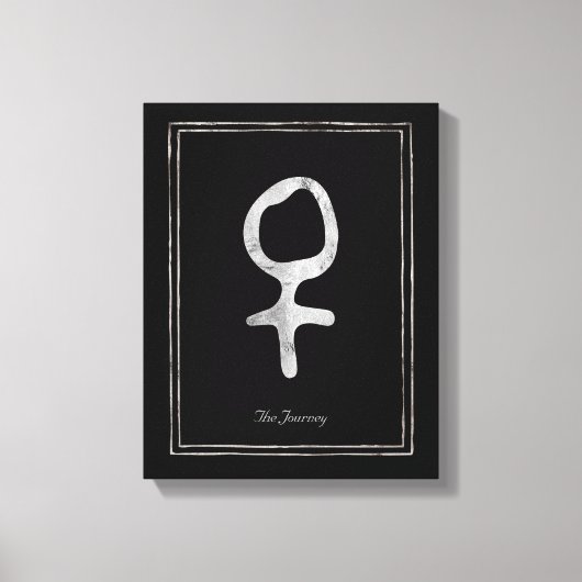 Gehammerde zilvervormde planeet Venus-symbool Canvas Afdruk (Voorkant)