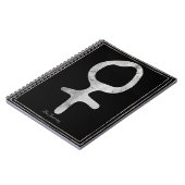 Gehammerde zilvervormde planeet Venus-symbool Notitieboek (Linkerzijde)