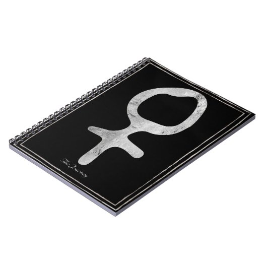 Gehammerde zilvervormde planeet Venus-symbool Notitieboek (Linkerzijde)