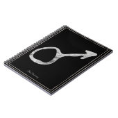 GeHammered zilver gestileerde planeet Mars-symbool Notitieboek (Linkerzijde)