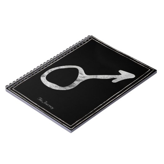 GeHammered zilver gestileerde planeet Mars-symbool Notitieboek (Linkerzijde)