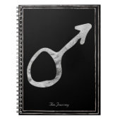 GeHammered zilver gestileerde planeet Mars-symbool Notitieboek (Voorkant)