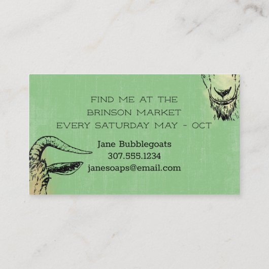 Gehandgemaakt geitenmelk Zeepbad kruidengroene the Visitekaartje (Achterkant)