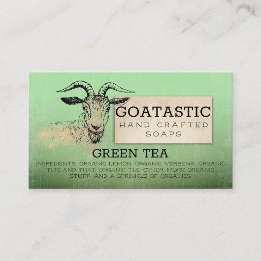 Gehandgemaakt geitenmelk Zeepbad kruidengroene the Visitekaartje (Voorkant)