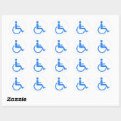 Gehandicapt blauw ontwerp! ronde sticker (Vel)