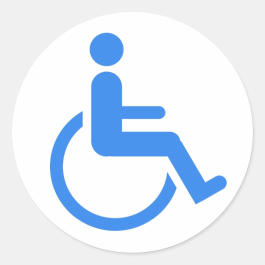 Gehandicapt blauw ontwerp! ronde sticker (Voorkant)