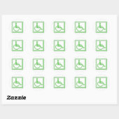 Gehandicapt Stijlvol Symbool Groen Ronde Sticker (Vel)
