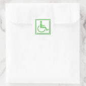 Gehandicapt Stijlvol Symbool Groen Ronde Sticker (Tas)