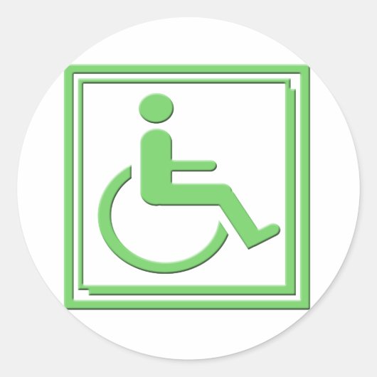 Gehandicapt Stijlvol Symbool Groen Ronde Sticker (Voorkant)