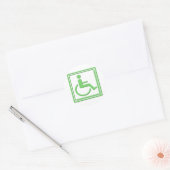 Gehandicapt Stijlvol Symbool Groen Ronde Sticker (Envelop)