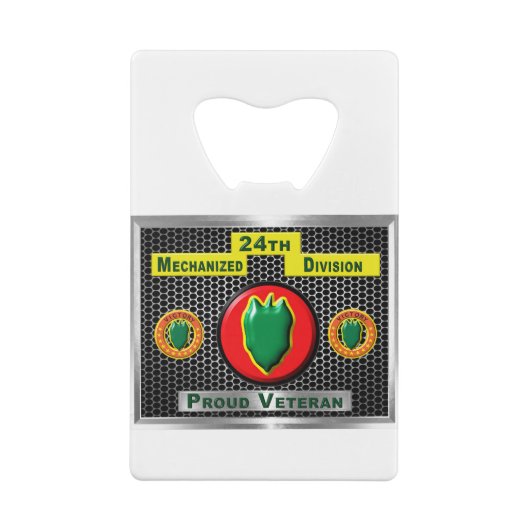 Gehandicapte 24e Mechanized Infantry Division Creditkaart Flessenopener (Achterkant)