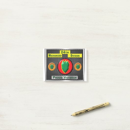 Gehandicapte 24e Mechanized Infantry Division Post-it® Notes (Op bureau)