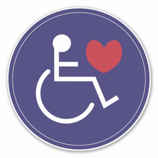 Gehandicapte auto Sticker Love Handicapped Blue (Voorkant)