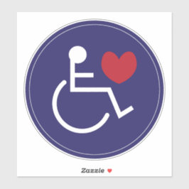 Gehandicapte auto Sticker Love Handicapped Blue