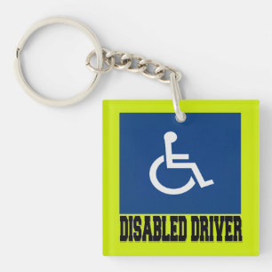 Gehandicapte bestuurder sleutelhanger