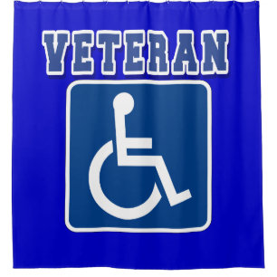 Gehandicapte gehandicapte veteraan douchegordijn