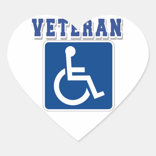 Gehandicapte gehandicapte veteraan hart sticker (Voorkant)