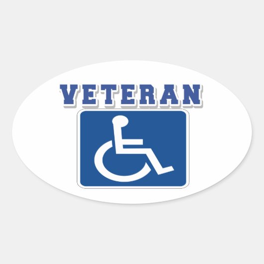 Gehandicapte gehandicapte veteraan ovale sticker (Voorkant)