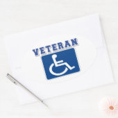 Gehandicapte gehandicapte veteraan ovale sticker (Envelop)